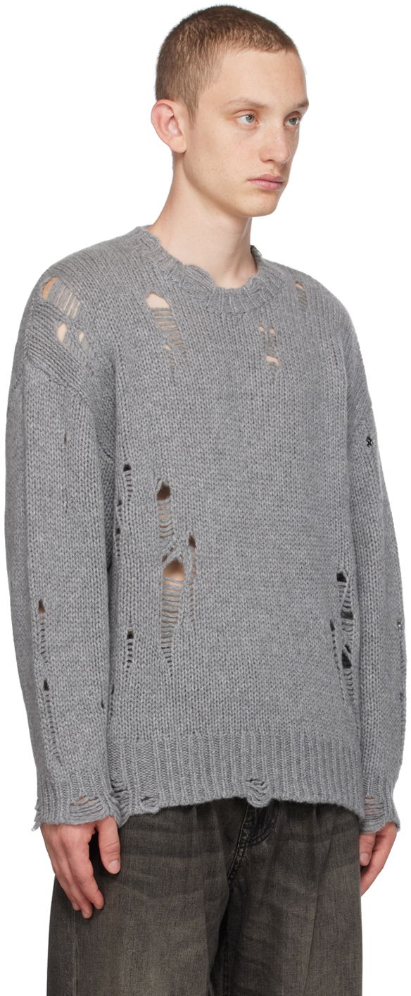 Sweater R13 R13 Distressed Knit Sweater Grå | R13WY089-Y003B, 1