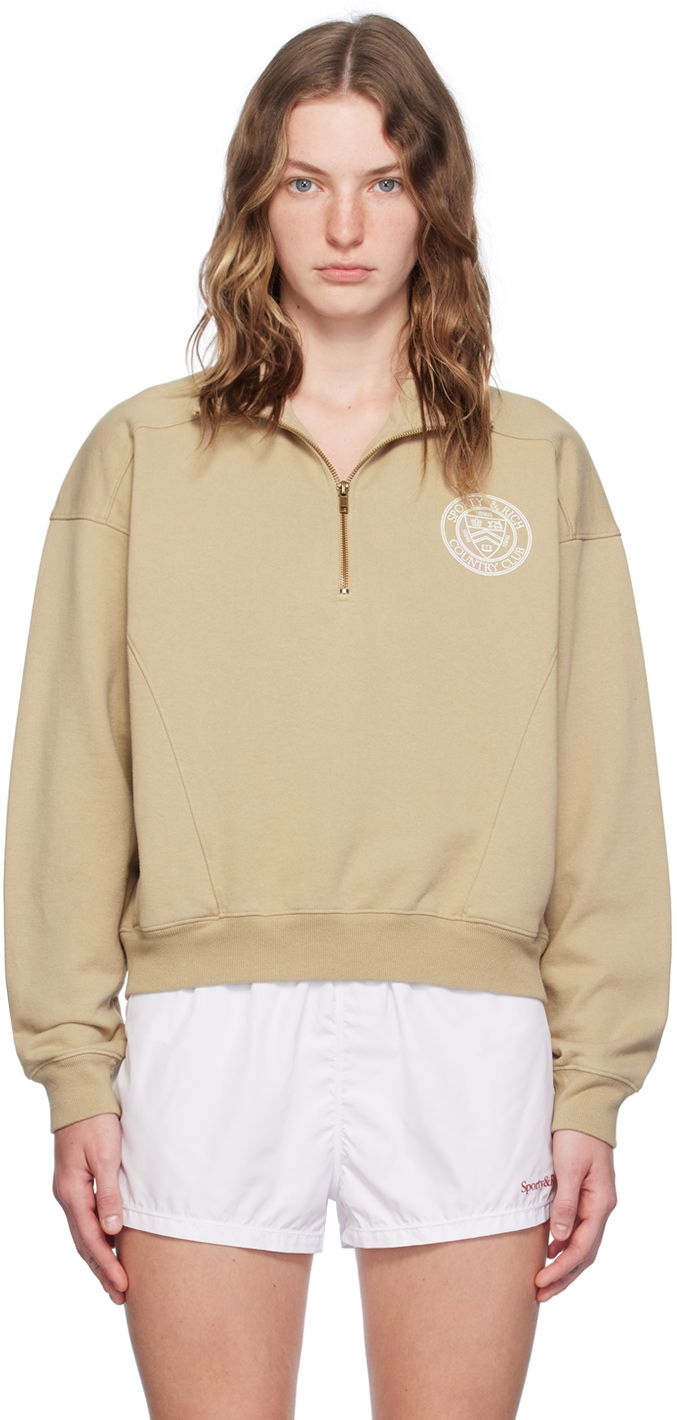 Sweatshirt Sporty & Rich Beige 'Paris Country Club' Sweatshirt Beige | WS069S403PE