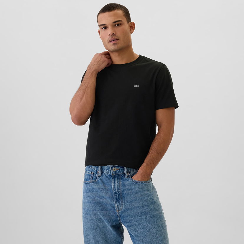 T-shirt GAP T-shirt Micro Logo Crew True Black S Sort | 502022-02