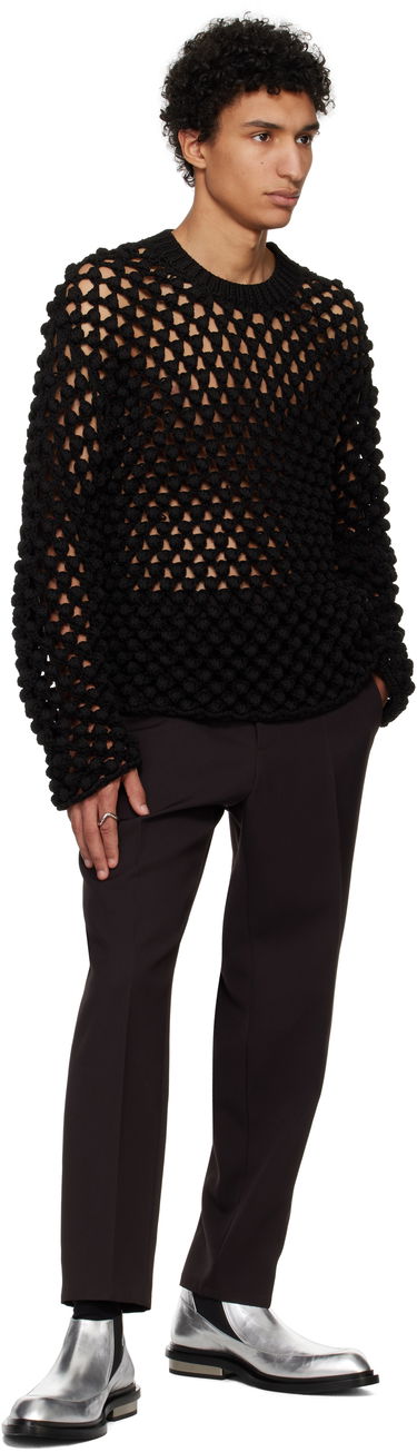 Sweater Jil Sander Jil Sander Crochet Crew-Neck Sweater Sort | J22GP0242_J19157, 3