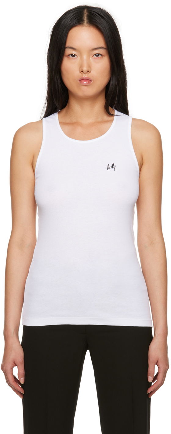 Tanktop Ann Demeulemeester Slim-Fit Tank Top Hvid | 2302-W-JTO01-23-FA045-001, 0
