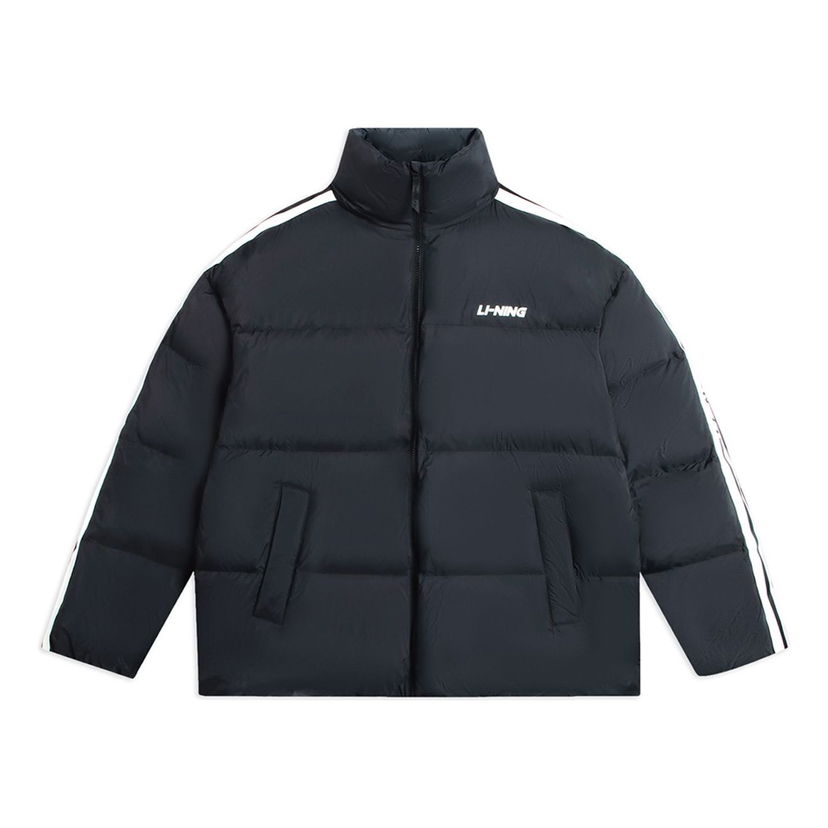 Puffer jakke Li-Ning Graphic Short Down Jacket Sort | AYMS337-1