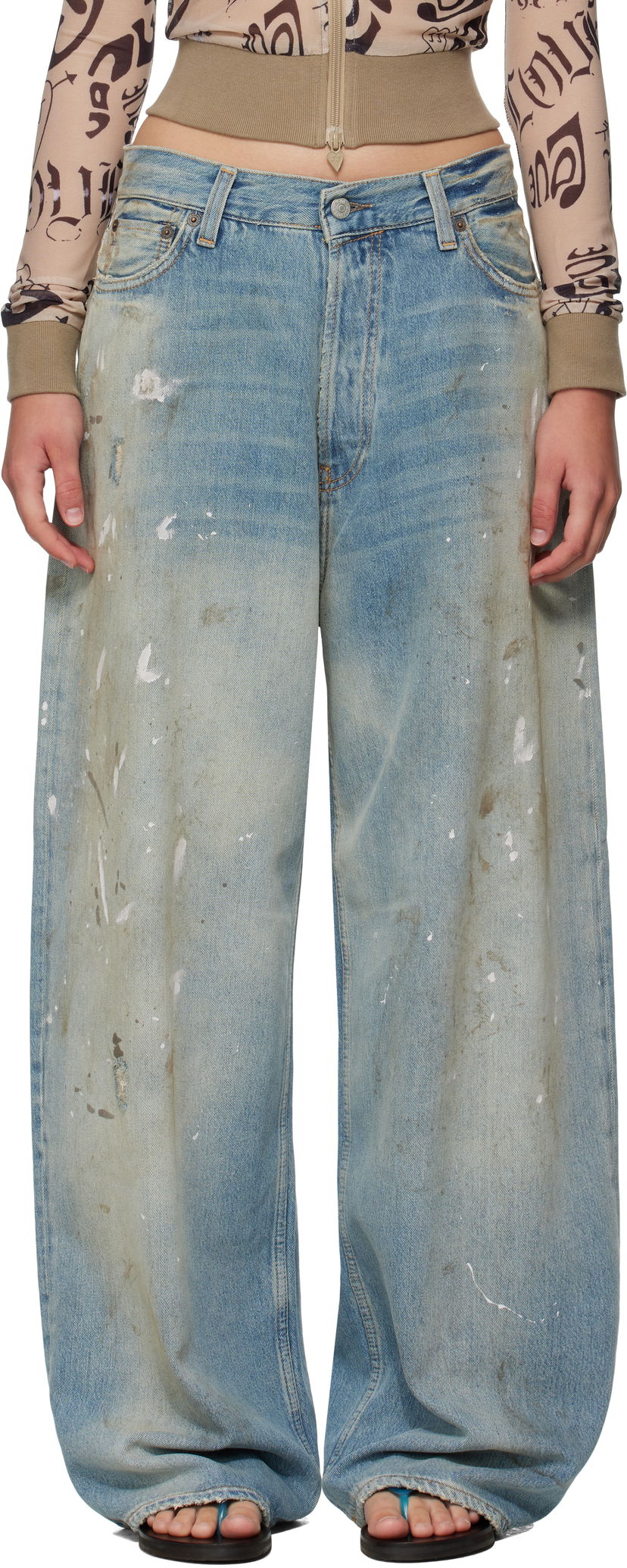 Jeans Acne Studios Acne Studios U Paint Splatter Jeans Blå | C00091-