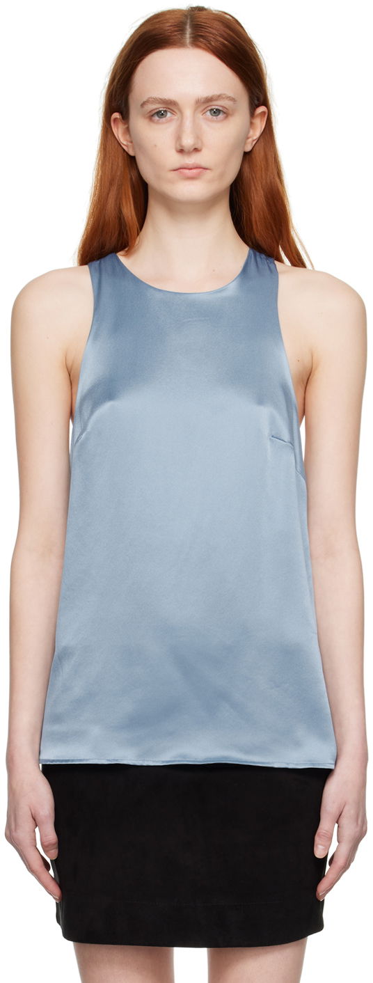 Tanktop Loulou de Saison Loulou de Saison Estor Silk Camisole Blå | ESTOR