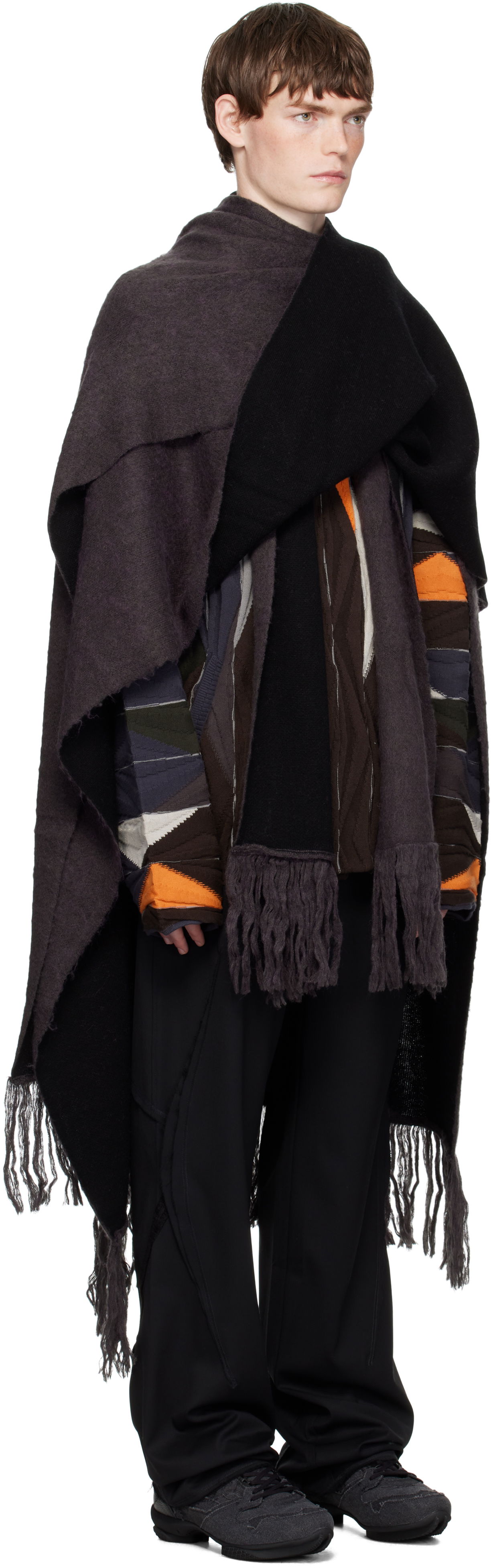 Tørklæde KIKO KOSTADINOV Kiko Kostadinov Tarr Fringed Throw Scarf Grå | KKAW25KN07-110, 1