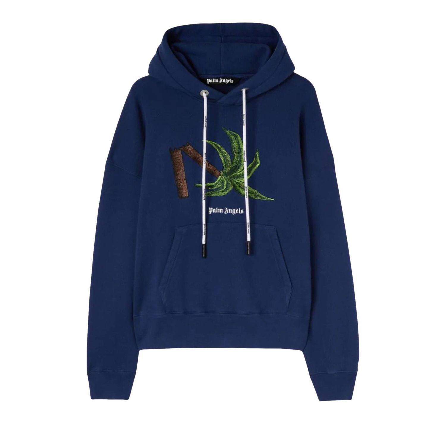 Sweatshirt Palm Angels Broken Palm Hoodie Mørkeblå | PMBB058S22FLE0174655, 1