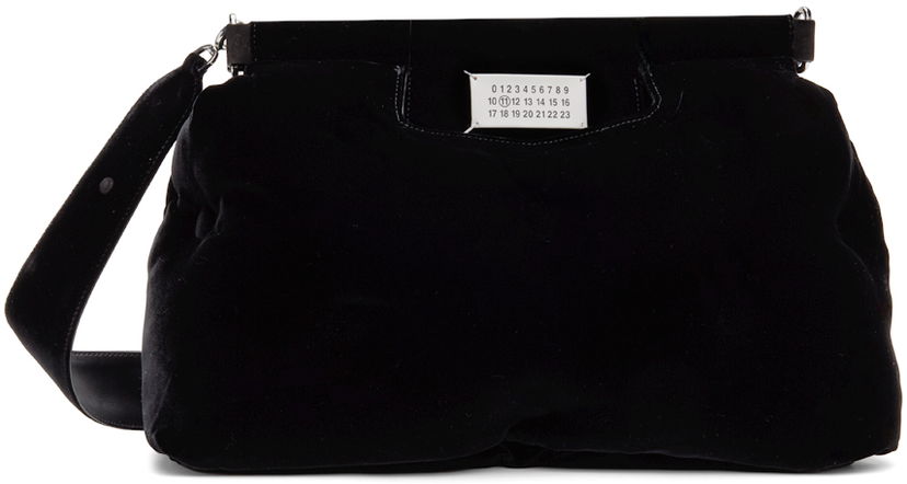 Håndtaske Maison Margiela Glam Slam Classique Velvet Shoulder Bag Sort | SB1WG0034 P6426