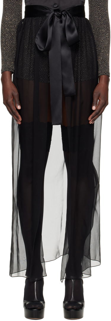 Nederdel Dolce & Gabbana Dolce&Gabbana Maxi Silk Chiffon Skirt Sort | F4C0AT FU1AT, 0