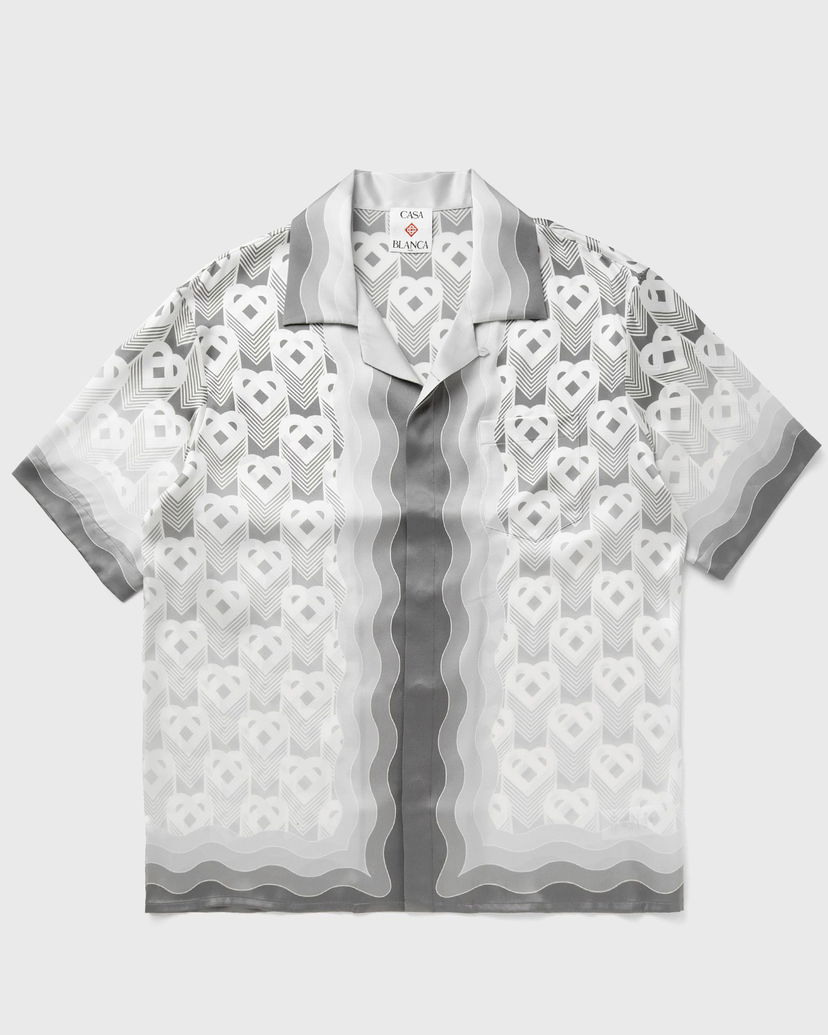 Skjorte Casablanca Casablanca Short Sleeve Cuban Collar Shirt Grå | U-MPS25-SH-003-02