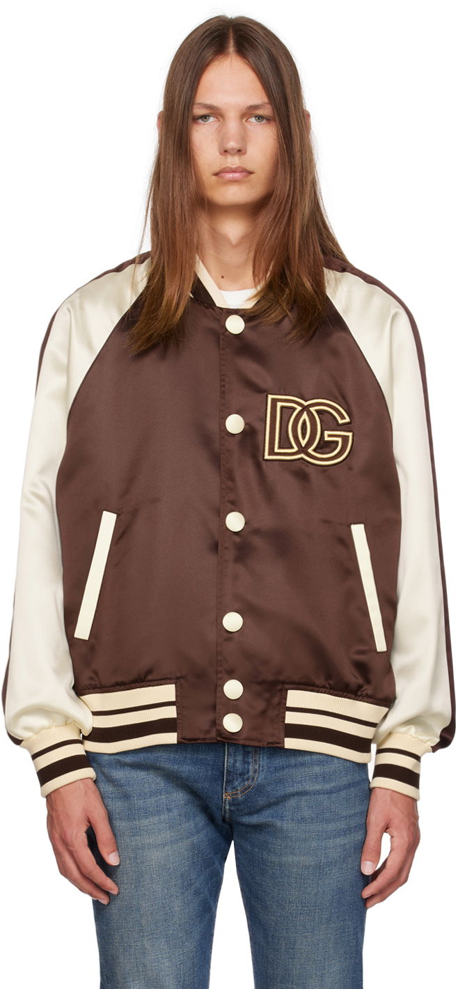 Bomberjakke Dolce & Gabbana Brown & White 'D&G' Bomber Jacket Brun | G9ZB6ZFUM86