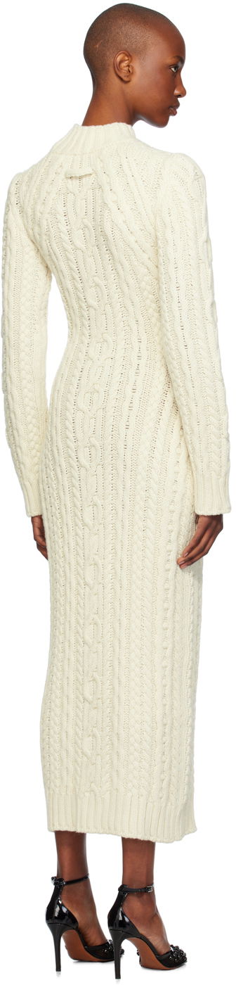 Kjole Jean Paul Gaultier Jean Paul Gaultier Cable Knit Maxi Dress Hvid | 24/31-F-RO241-M080-64, 2