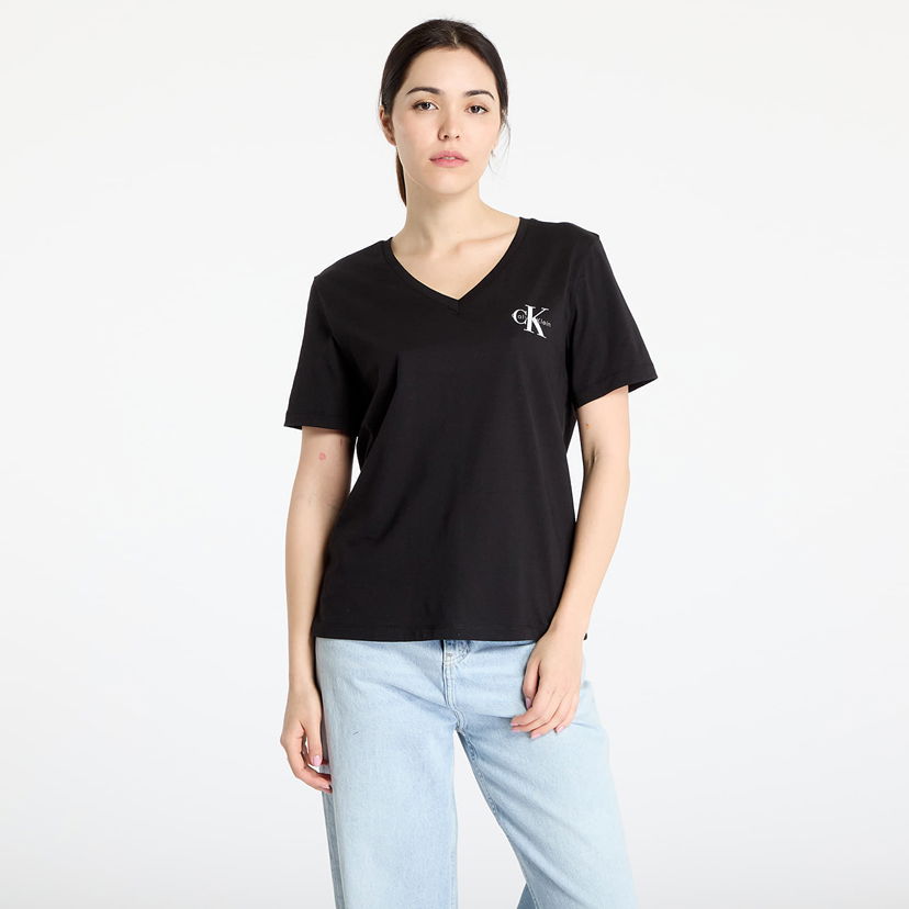 T-shirt CALVIN KLEIN Calvin Klein Jeans Women's V-Neck T-Shirt, 2-Pack Sort | LV047C906G UB1