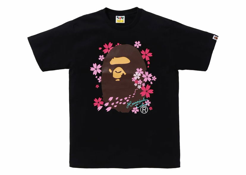 T-shirt BAPE BAPE Sakura Ape Head Tee Black Sort | 1K22-110-033