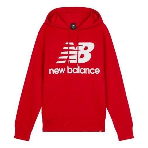 Sweatshirt New Balance Big Logo Pullover Hoodie Rød | AMT03558-REP, 0