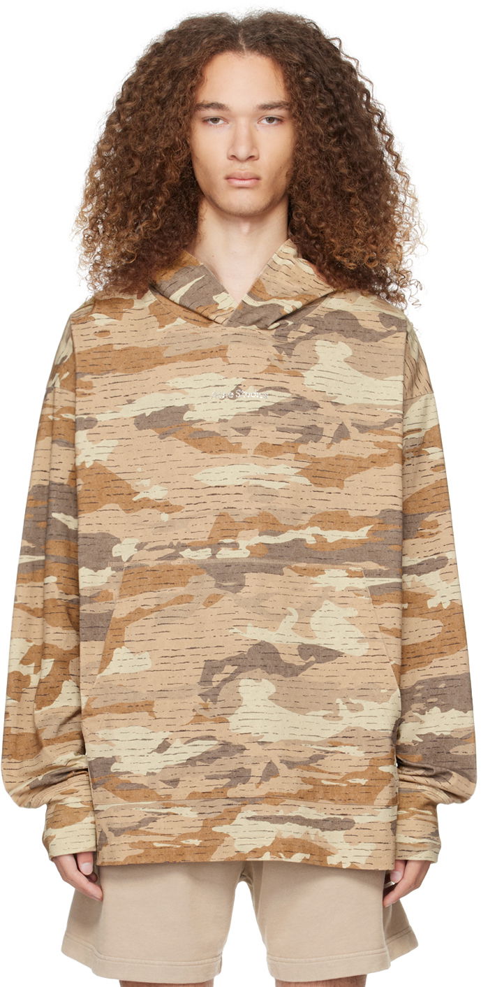Sweatshirt Acne Studios Crystal-Cut Hoodie Beige | BI0195-, 0