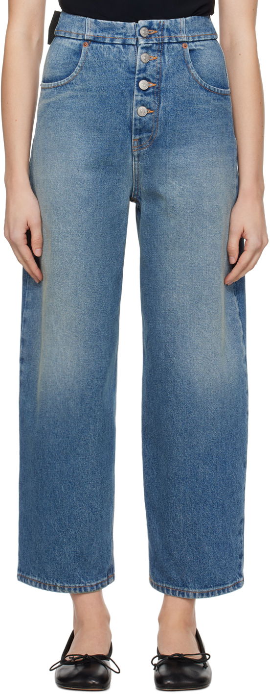 Jeans Maison Margiela MM6 Straight-Leg Jeans Mørkeblå | S52LA0226 S30589