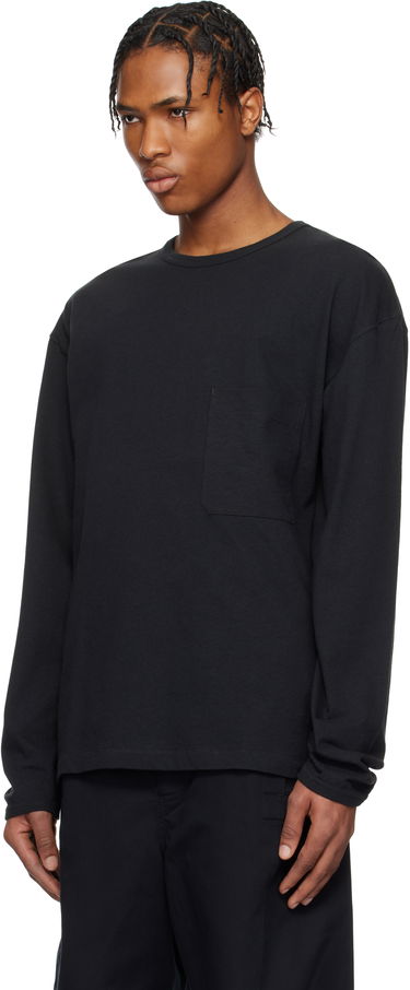 T-shirt LEMAIRE Lemaire Boxy Pocket Long Sleeve T-Shirt Sort | TO1340 LJ1010, 3