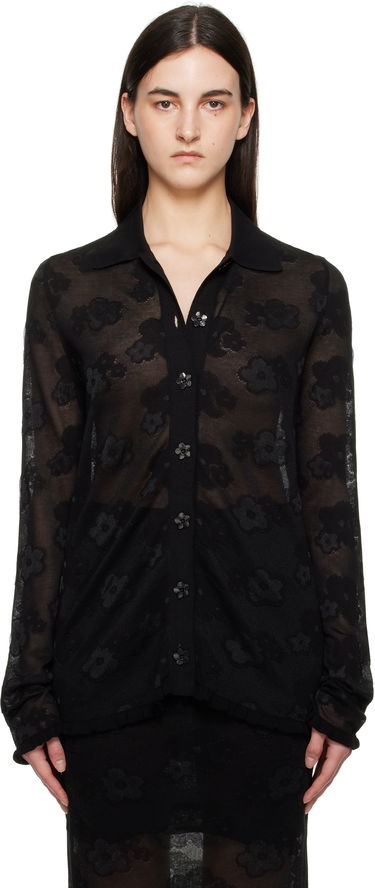 Sweater Cecilie Bahnsen Cecilie Bahnsen Petra Floral Cardigan Sort | 1.25KNI50004 PETRA CARDIGAN, 0