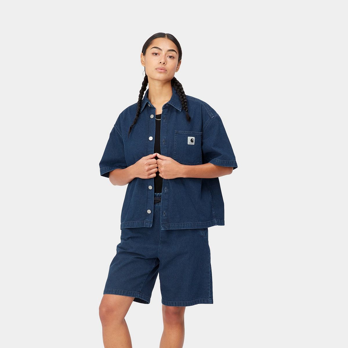 Skjorte Carhartt WIP Lovilia Shirt Mørkeblå | I031935_01_06, 1
