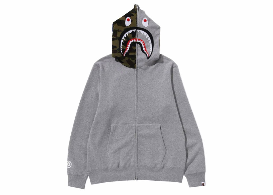 Sweatshirt BAPE BAPE Shark Full-Zip Hoodie (FW23) Gray Grå | 1J80-115-012, 0