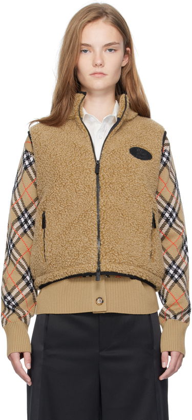 Vest Burberry Burberry Cropped Fleece Vest Beige | 8110159, 0