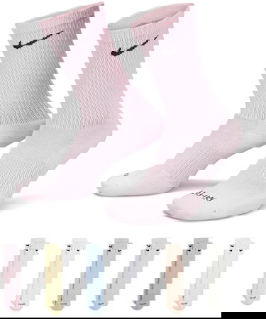 Sokker Nike Everyday Plus Cushioned Crew Socks (6 Pairs) Lyserød | sx6897-906, 0