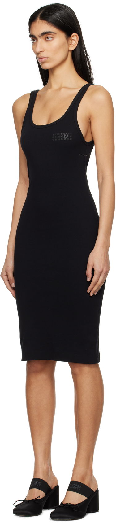 Kjole Maison Margiela MM6 Maison Margiela Cotton Rib Tank Midi Dress Sort | S52DA0055 M20054, 3
