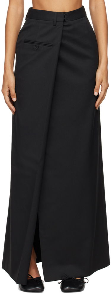 Nederdel Maison Margiela MM6 Black Slit Maxi Skirt Sort | S62MI0025 M35227, 0