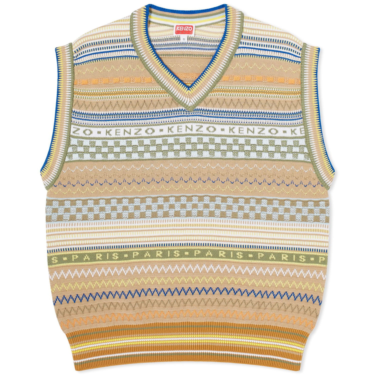 Sweater KENZO Fairisle Knit Vest Beige | FE55PU4423CC-12, 0