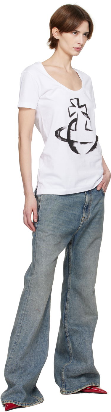 T-shirt Vivienne Westwood Vivienne Westwood Stencil Orb Lollo T-Shirt Hvid | 3G010034-J001M-, 3
