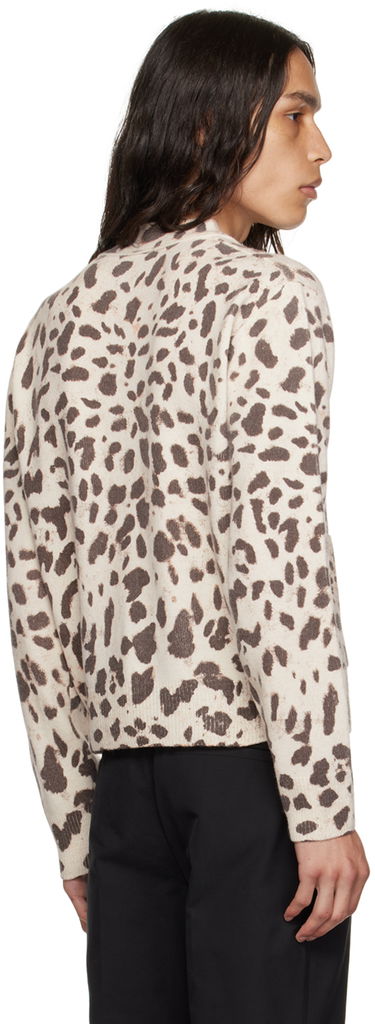 Sweater We11done We11done Y-Neck Cardigan Beige | WD-KC3-23-622-U-IV, 2
