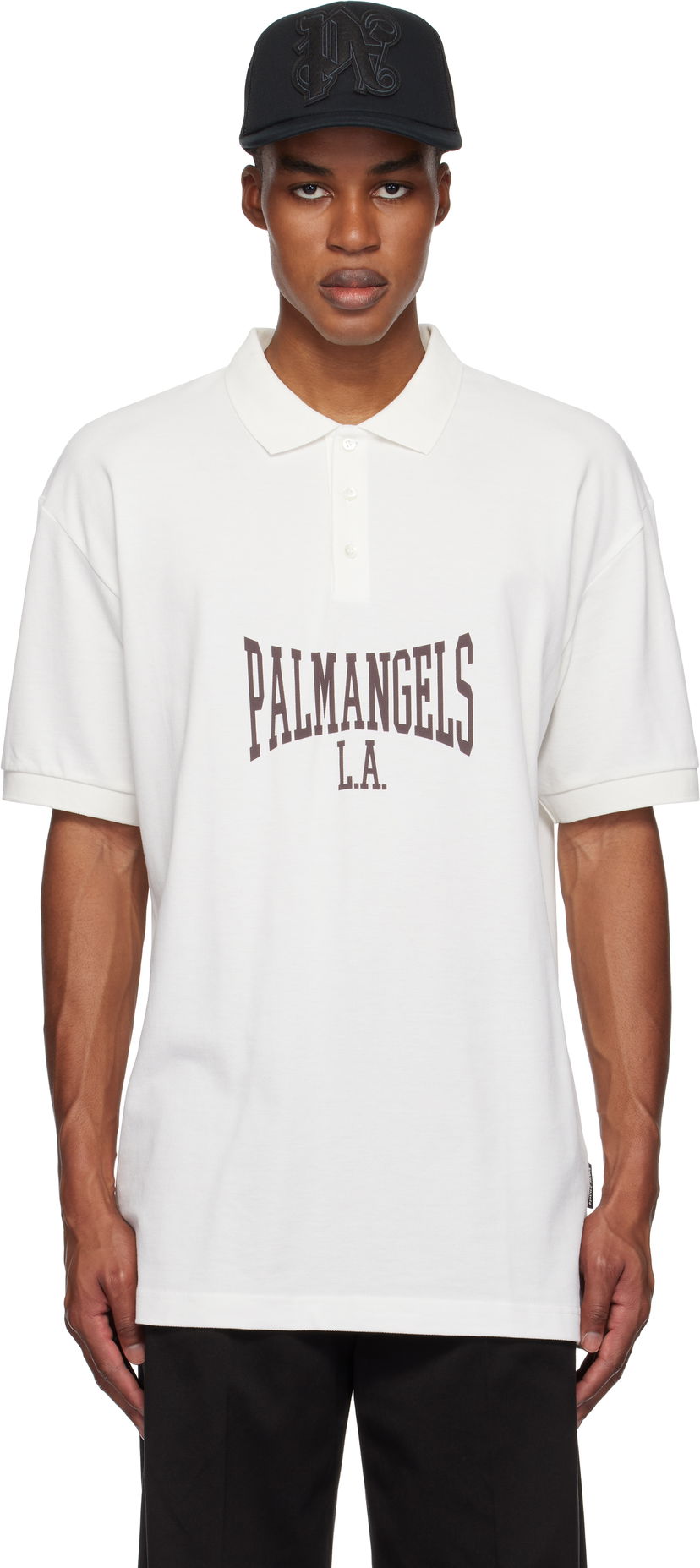 Polo skjorte Palm Angels College Polo Hvid | PMGB012F24FAB0010329