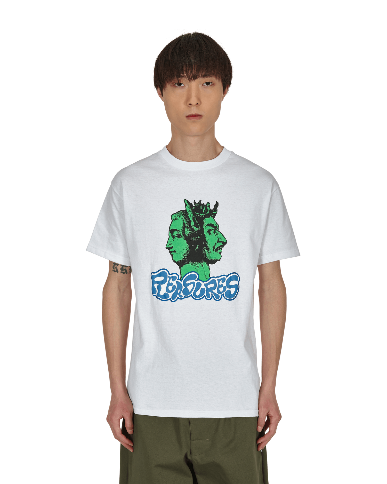 T-shirt Pleasures Two Face T-Shirt Hvid | P21W046 WHITE, 0
