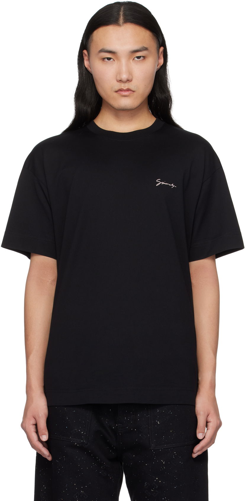 T-shirt Givenchy Black T-Shirt With Logo Sort | BM71MG3YPS001