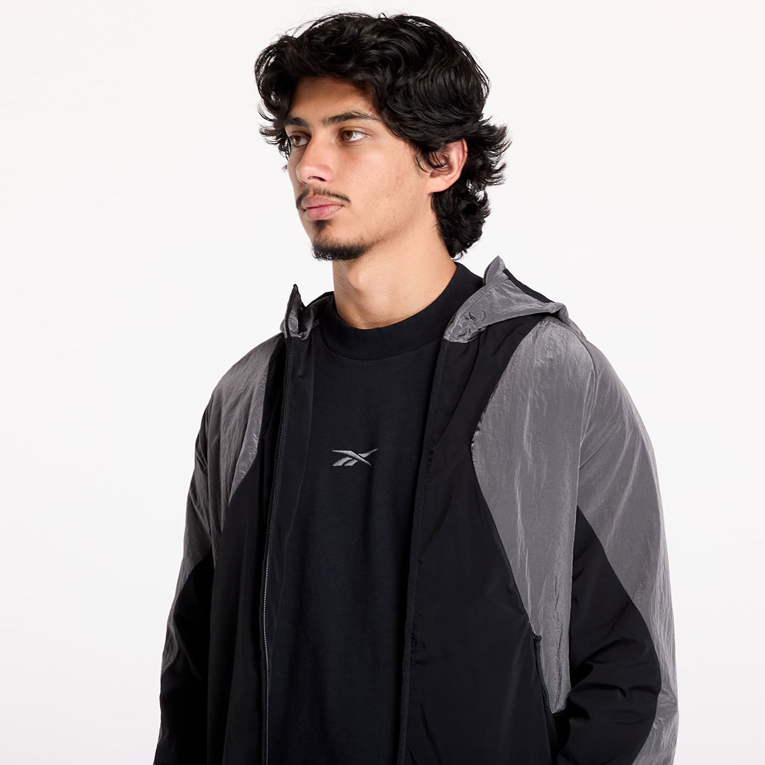 Jakke Reebok Jacket Running Hooded Sort | RMVL006C99FAB0011009, 1
