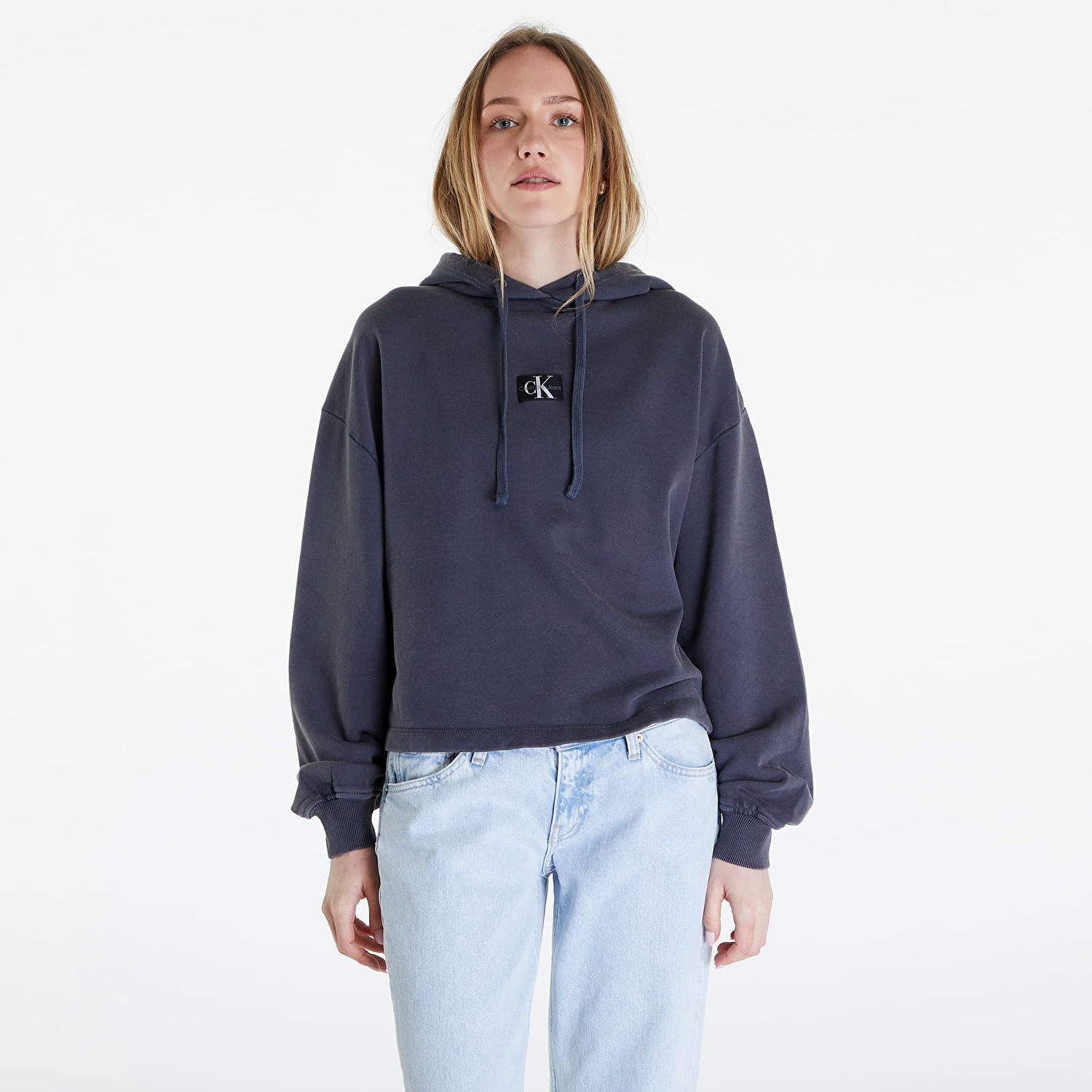 Sweatshirt CALVIN KLEIN Jeans Washed Woven Label Hoodie Grå | J20J223082 PT2, 0