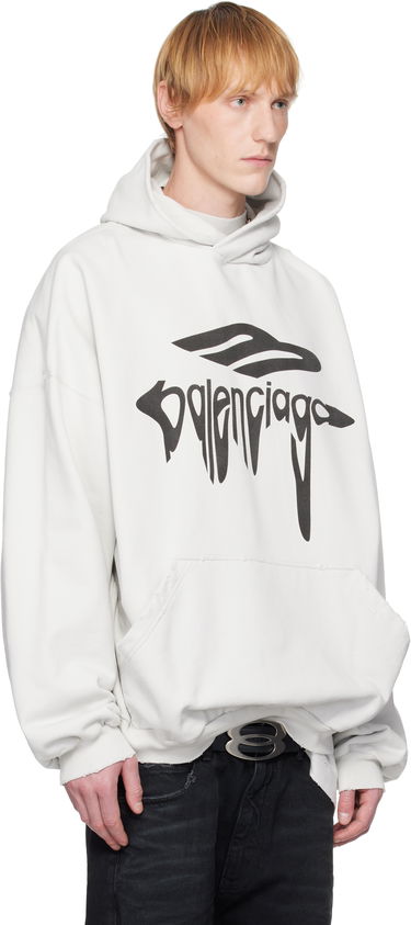 Sweatshirt Balenciaga Balenciaga 3B Liquified Hoodie Gul | 803265TRVS9, 4