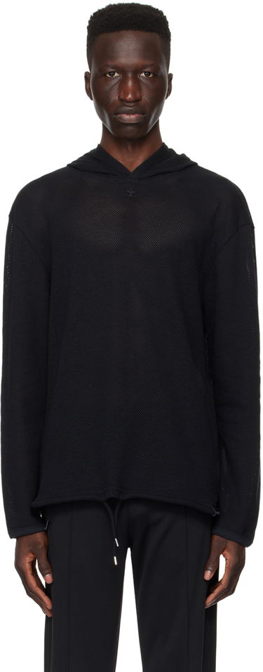 Sweatshirt Courrèges Courrèges Mesh Hoodie Sort | 124JHO027JS0069, 0