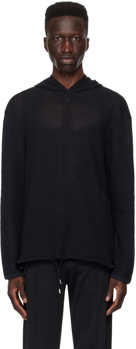 Sweatshirt Courrèges Courrèges Mesh Hoodie Sort | 124JHO027JS0069
