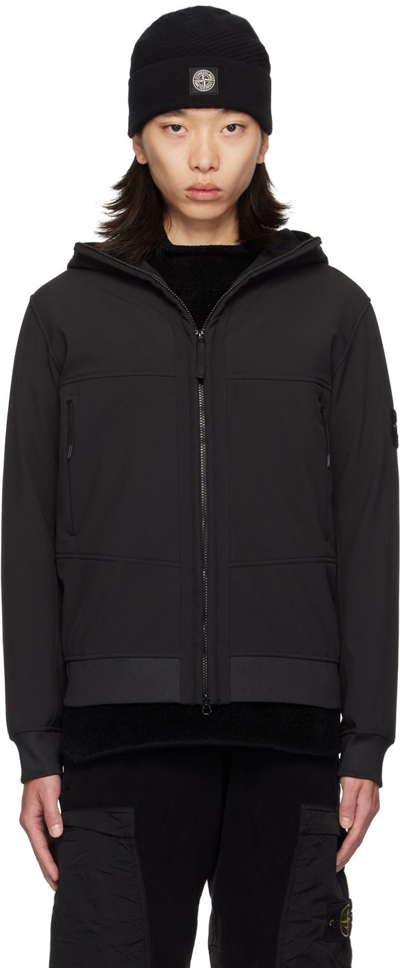 Jakke Stone Island Black Soft Shell Jacket Sort | 8115Q0322