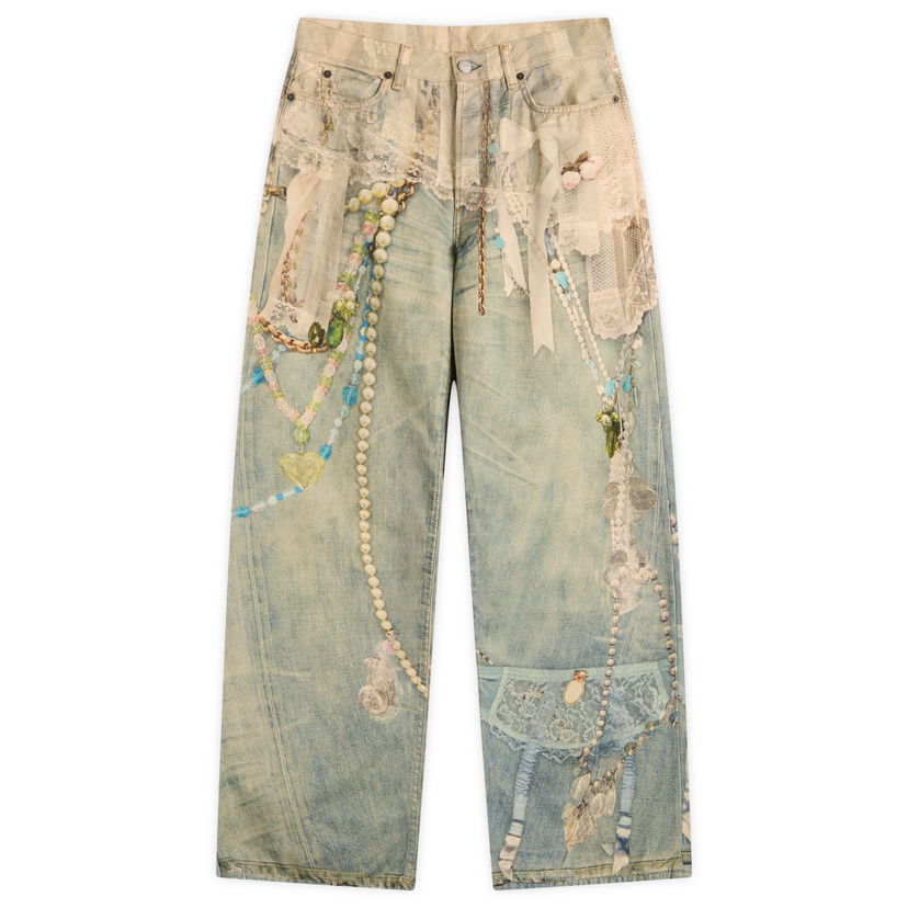 Jeans Acne Studios Acne Studios 1981 Printed Jeans, Size X-Large Blå | CK0134-AET