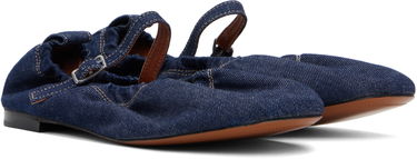 Tøj MAISON KITSUNÉ Maison Kitsuné Denim Ballerina Flats Blå | NW04302WW0081, 3