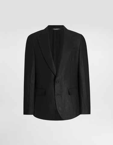 Jakke Dolce & Gabbana Dolce & Gabbana Single-Breasted Linen Jacket 54 Sort | G2QS6TFU4MCN0000, 0