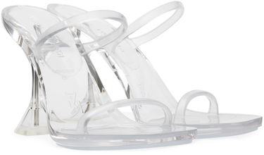 Skopleje Amina Muaddi Amina Muaddi Brito Transparent Heeled Slingback Sandals Hvid | 11S333532BRI, 3