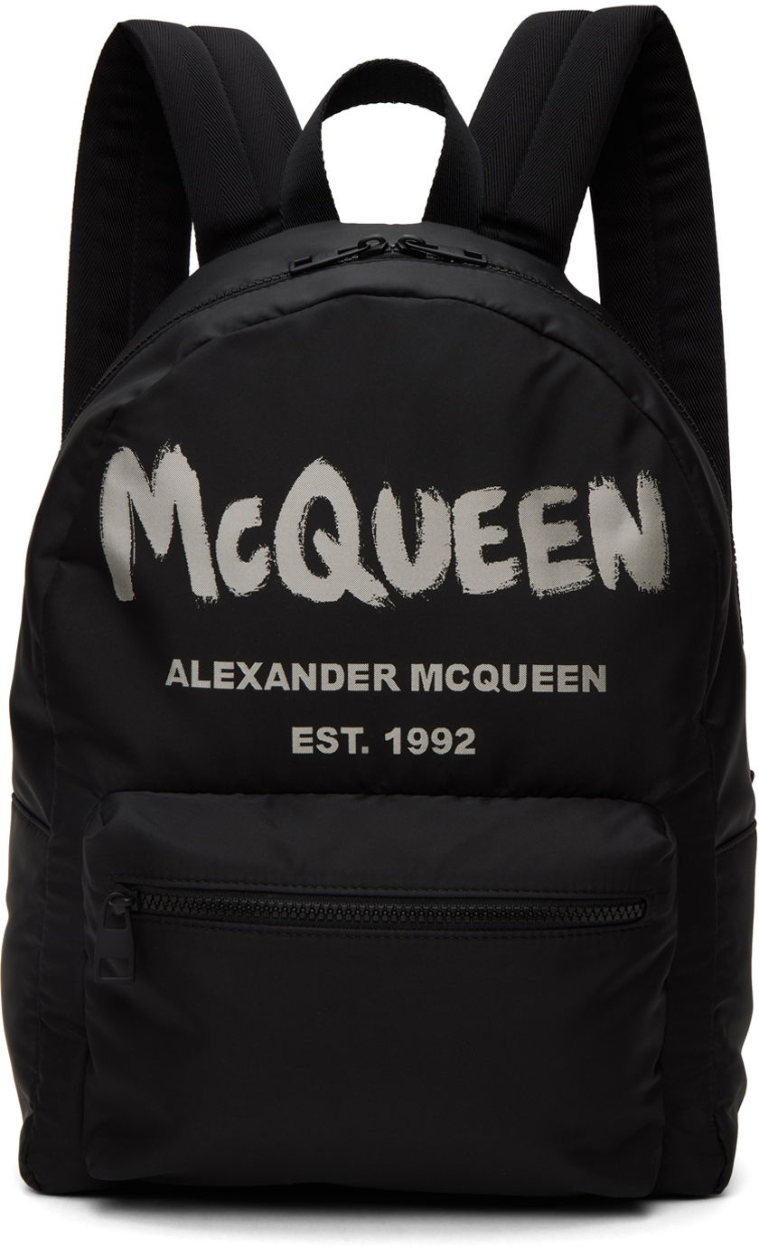 Rygsæk Alexander McQueen Graffiti Metropolitan Sort | 6464571AABW, 0