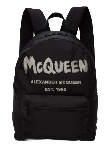 Rygsæk Alexander McQueen Graffiti Metropolitan Sort | 6464571AABW