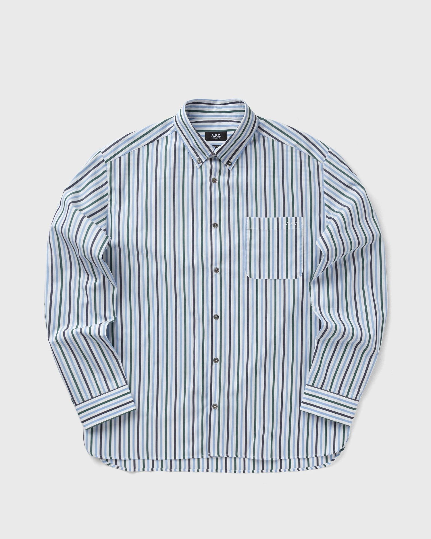 Skjorte A.P.C. Mateo Striped Button-Down Shirt Blå | COHEI-H12599-IAK, 0