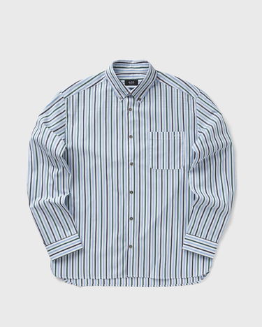 Skjorte A.P.C. Mateo Striped Button-Down Shirt Blå | COHEI-H12599-IAK, 0