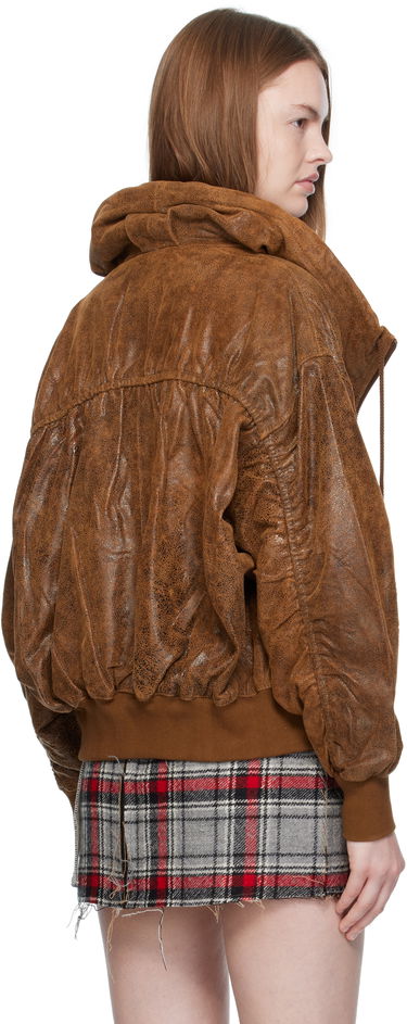 Bomberjakke R13 R13 Shirred Oversized Leather Bomber Jacket Brun | R13WR429-R540A, 2