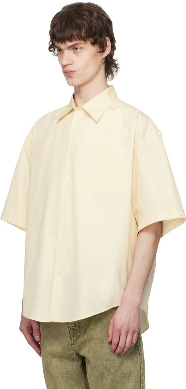 Skjorte AMI AMI Paris Boxy Fit Cotton Short Sleeve Shirt Gul | HSH240.CO0076, 3